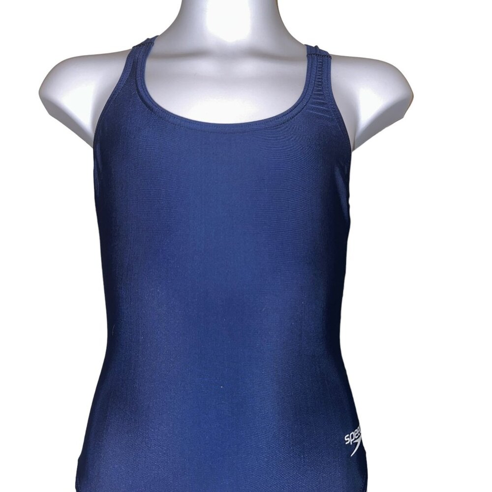 NWT Speedo Pro LT One Piece Swimsuit Womens 26 Solid Navy Blue Compression - Picture 2 of 8